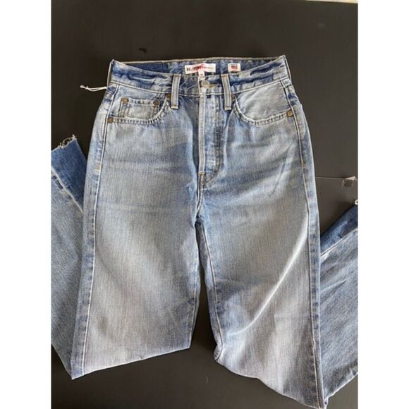 NEW RE/DONE Vintage High Rise Crop Flare Jeans Lt Wash w/ Dark Inset Size 24 - Picture 3 of 11